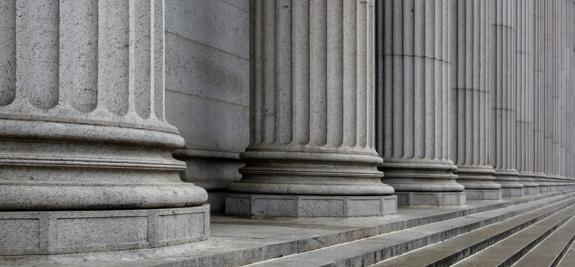 Courthouse facade with classical columns
